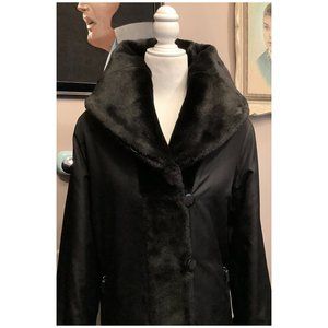 GORGEOUS XS reversible (2 ways to wear!) faux fur cocoon/oversized  over coat!
